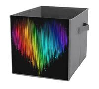 Jubonexis Rainbow Spectrum Cubes de rangement pliables en tissu décoratif avec poignées pour étagères, placards, 27 x 27 cm