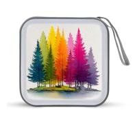 Jubonexis Rangée d'arbres de Noël colorés - Étui de rangement portable pour CD, DVD, voiture, maison, voyage