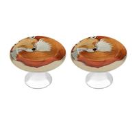 Jubonexis Red Fox Lot de 2 boutons de tiroir ronds en forme de cœur avec vis pour armoire, placard, maison, bureau, cuisine