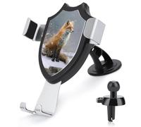 Jubonexis Red Fox Sits by The River Support de téléphone de voiture triangulaire à clip Base pour grille d'aération Accessoires automobiles pour smartphones de 4 à 6 pouces