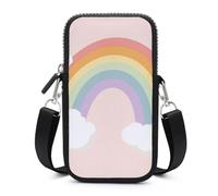 Jubonexis Sac à bandoulière arc-en-ciel avec arches arrondies douces pour téléphone portable et smartphone avec sangle réglable Noir