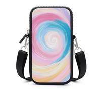 Jubonexis Sac à bandoulière coloré avec sangle réglable pour téléphone portable et smartphone Noir