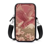 Jubonexis Sac à bandoulière Eagle Flying Over The Mountain pour téléphone portable et smartphone avec sangle réglable Noir