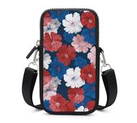 Jubonexis Sac à bandoulière minimaliste pour téléphone portable avec sangle réglable Motif aquarelle Rouge/blanc/bleu