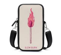 Jubonexis Sac à bandoulière minimaliste rétro brûlant allumettes rose simple sac pour téléphone portable Smartphone sac avec sangle réglable