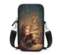 Jubonexis Sac à bandoulière pour téléphone portable et smartphone avec sangle réglable Motif Père Noël