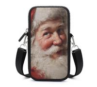 Jubonexis Sac à bandoulière pour téléphone portable et smartphone avec sangle réglable Motif visage de Père Noël souriant