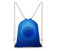 Jubonexis Sac à dos en toile avec cordon de serrage Motif spirale Bleu abstrait Sac de sport léger pour homme et femme