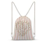 Jubonexis Sac à dos léger en toile avec cordon de serrage et couronne en forme de cœur et fleurs de vigne - Pour homme et femme