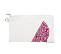 Jubonexis Sac portefeuille en toile, chaussure guérie rose avec strass étincelants, porte-monnaie à fermeture éclair, petite trousse de maquillage