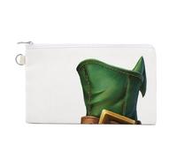 Jubonexis Sac portefeuille en toile, joli sac à main avec imprimé bottes d'elfe, porte-monnaie à fermeture éclair, petite trousse de maquillage