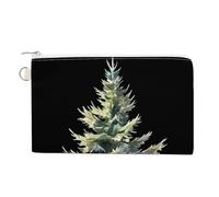 Jubonexis Sac portefeuille en toile, pin's aquarelle sur fond noir, porte-monnaie à fermeture éclair, petit sac à cosmétiques