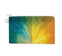 Jubonexis Sac portefeuille en toile, porte-monnaie abstrait géométrique Sunburst, porte-monnaie à fermeture éclair, petit sac à cosmétiques