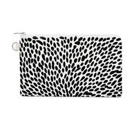 Jubonexis Sac portefeuille en toile, sac à main minimaliste avec motif de linogravure, porte-monnaie à fermeture éclair, petit sac à cosmétiques