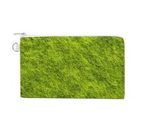 Jubonexis Sac portefeuille en toile, texture feutre vert citron imprimé, porte-monnaie à fermeture éclair, petit sac à cosmétiques