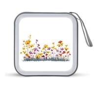 Jubonexis Simple 1950s Era Wildflowers Field Étui de rangement CD DVD Portable pour voiture, maison, voyage
