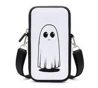 Jubonexis Simple Doodle of The Ghost Sac à bandoulière pour téléphone portable et smartphone avec sangle réglable Noir