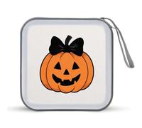 Jubonexis Simplistic Jack-o'-Lantern Étui de rangement portable pour CD, DVD ou voiture Motif citrouille