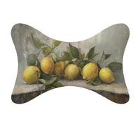 Jubonexis Still Life of Lemons Lot de 2 oreillers rustiques pour le cou de voiture - Repose-tête en os pour siège de voiture
