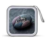 Jubonexis Stone with Hope Text Étui de rangement pour CD DVD portable pour voiture, maison, voyage