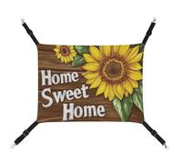 Jubonexis Sunflowers And Home Sweet Home Hamac respirant pour animal domestique avec sangles réglables réversible