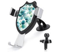 Jubonexis Support de téléphone de voiture aquarelle eucalyptus doux bleu et vert - Support triangulaire à clip pour grille d'aération - Accessoires automobiles pour smartphones de 4 à 6 pouces