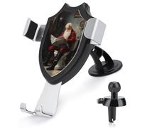 Jubonexis Support de téléphone de voiture avec base triangulaire pour téléphone portable de 4 à 6 pouces - Motif Père Noël lisant le journal sur les toilettes