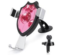 Jubonexis Support de téléphone de voiture avec boules disco Rouge cerise - Support triangulaire à clip pour grille d'aération - Accessoires automobiles pour smartphones de 4 à 6 pouces