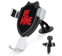 Jubonexis Support de téléphone de voiture avec texte rouge « Be mine » sur fond triangulaire à clip pour grille d'aération, accessoires automobiles pour smartphones de 4 à 6 pouces