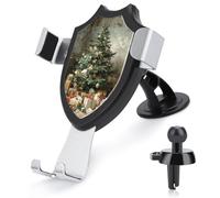 Jubonexis Support de téléphone de voiture en forme d'arbre de Noël vintage avec base triangulaire pour grille d'aération - Accessoires automobiles pour smartphones de 4 à 6 pouces