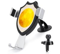 Jubonexis Support de téléphone de voiture en forme de cercle aquarelle jaune avec base triangulaire à clip pour grille d'aération de voiture pour smartphones de 4 à 6 pouces