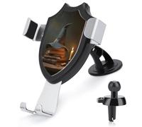 Jubonexis Support de téléphone de voiture en forme de chapeau de magicien sur vieux livre relié en cuir - Support triangulaire à clip pour grille d'aération - Accessoires automobiles pour smartphones