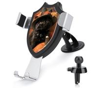 Jubonexis Support de téléphone de voiture en forme de chapeau de sorcière, citrouille - Support triangulaire à clip pour grille d'aération - Accessoires automobiles pour smartphones de 4 à 6 pouces