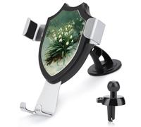 Jubonexis Support de téléphone de voiture en forme de cloche blanche avec fleurs printanières - Support triangulaire à clip pour grille d'aération - Accessoires automobiles pour smartphones de 4 à 6