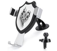 Jubonexis Support de téléphone de voiture en forme de cœur argenté brillant avec base triangulaire à clip pour grille d'aération - Accessoires automobiles pour smartphones de 4 à 6 pouces