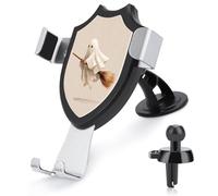 Jubonexis Support de téléphone de voiture en forme de fantôme mignon en blanc volant sur un balai, support triangulaire à clip pour grille d'aération de voiture, accessoires automobiles pour