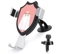 Jubonexis Support de téléphone de voiture en forme de fantôme portant une couronne de fleurs - Support de téléphone portable triangulaire à clip pour grille d'aération - Accessoires automobiles pour
