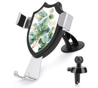 Jubonexis Support de téléphone de voiture en forme de feuille d'eucalyptus - Vert - Pour téléphone portable de 4 à 6 pouces