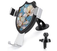 Jubonexis Support de téléphone de voiture en forme de fleur de magnolia en verre teinté - Support triangulaire à clip pour grille d'aération - Accessoires automobiles pour smartphones de 4 à 6 pouces
