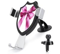 Jubonexis Support de téléphone de voiture en forme de nœud en ruban rose fluide, support de téléphone portable, support de téléphone portable, accessoires automobiles pour smartphones portables de 4 à