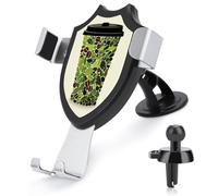 Jubonexis Support de téléphone de voiture en forme de tasse à café, feuilles vertes avec couvercle noir, support triangulaire à clip pour grille d'aération, accessoires automobiles pour smartphones de