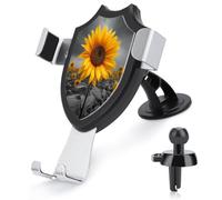 Jubonexis Support de téléphone de voiture en forme de tournesol dans un champ - Support triangulaire à clip pour grille d'aération - Accessoires automobiles pour smartphones de 4 à 6 pouces