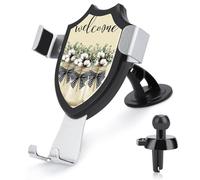 Jubonexis Support de téléphone de voiture en forme d'eucalyptus et fleurs blanches dans des bocaux - Support triangulaire à clip pour grille d'aération - Accessoires automobiles pour smartphones de 4