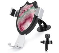 Jubonexis Support de téléphone de voiture en pierre d'agate, rose pâle, rouge, vert menthe, support de téléphone portable, support de téléphone portable, accessoires automobiles pour smartphones de 4