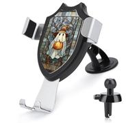 Jubonexis Support de téléphone de voiture en verre teinté chapeau de sorcière, fantôme, citrouille, support de téléphone portable, support de téléphone portable, accessoires automobiles pour