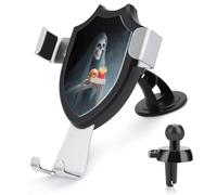 Jubonexis Support de téléphone de voiture fantôme tenant un cheeseburger et des frites - Support triangulaire à clip pour grille d'aération - Accessoires automobiles pour smartphones de 4 à 6 pouces