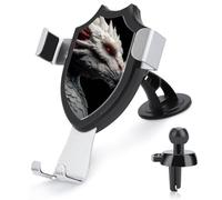 Jubonexis Support de téléphone de voiture motif dragon blanc aux yeux rouges - Support triangulaire à clip pour grille d'aération - Accessoires automobiles pour smartphones de 4 à 6 pouces
