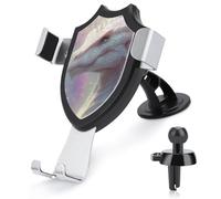 Jubonexis Support de téléphone de voiture motif dragon blanc avec écailles irisées douces - Support triangulaire à clip pour grille d'aération - Accessoires automobiles pour smartphones de 4 à 6