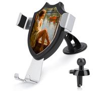 Jubonexis Support de téléphone de voiture pour jeune femme assise près d'une fenêtre - Support triangulaire à clip pour grille d'aération - Accessoires automobiles pour smartphones de 4 à 6 pouces