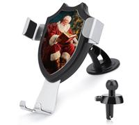 Jubonexis Support de téléphone de voiture pour lecture de Père Noël - Triangle - Base à clip - Pour grille d'aération - Accessoires automobiles pour smartphones de 4 à 6 pouces